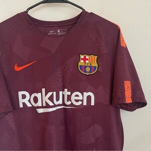 Barcelona Rakuten O. Dembele Burgundy Jersey 2017 / 2018 Third Jersey Tee